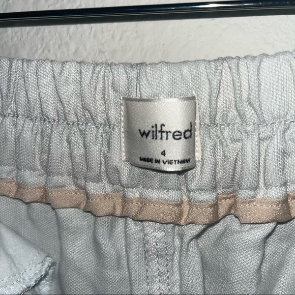 Aritizia Wilfred Light blue and gray linens blend slacks size 4 - Picture 5 of 10
